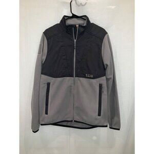 5.11 Tactical Mens Medium Gray Full-Zip Jacket With Black Contrast Fleece & Nylo